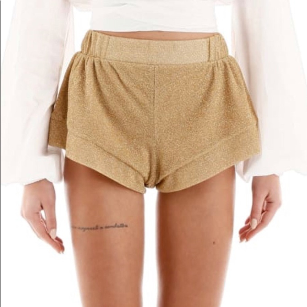 Oséree gold shimmer shorts